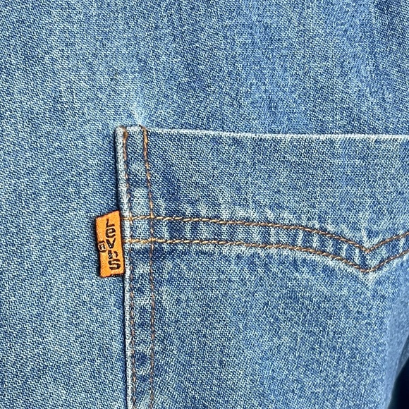 VIntage Orange Tab Levi Strauss & Co Mens Denim Shirt - Picture 3 of 15